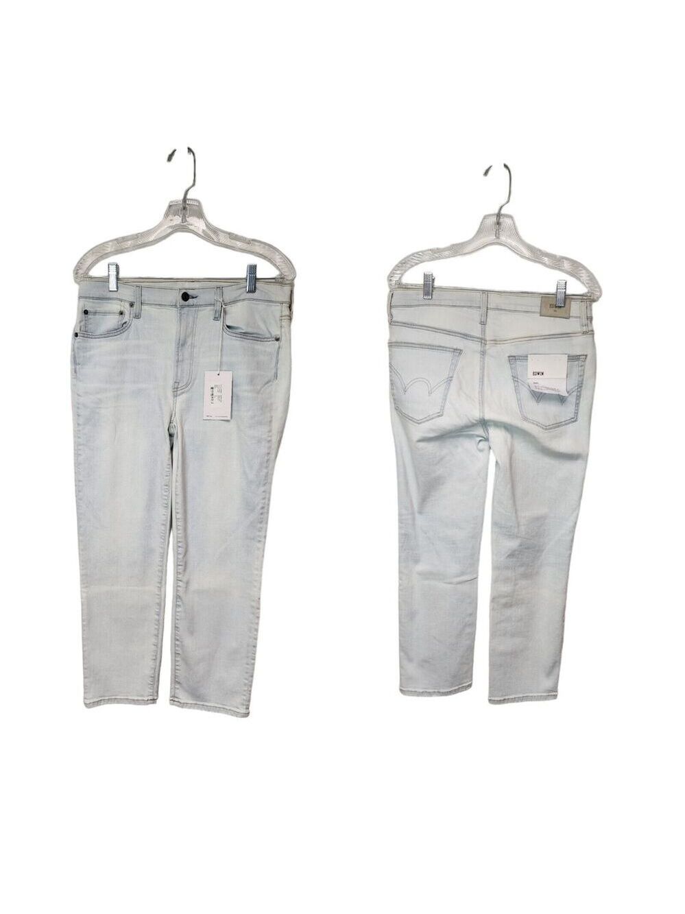Edwin Maddox Cropped Slim Jeans Light Blue Size 30